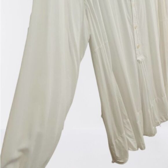 CP Shades White Linen Henley Dress Timeless Elegance - Picture 3 of 6